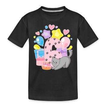 Birthday Shirt Kitten Finally 6 Years Girl - Kids' Premium Organic T-Shirt - black - Front