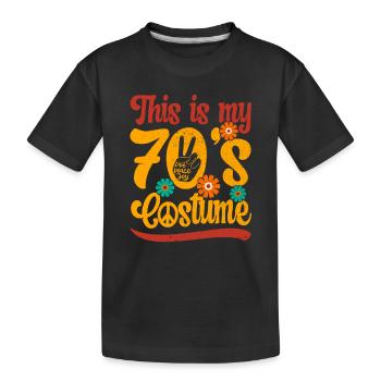 70s Seventies 1970s Party Outfit Costume - Kids' Premium Organic T-Shirt - black - Front