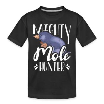 Puissant chasseur de taupes - T-shirt bio Premium Enfant - noir - Devant