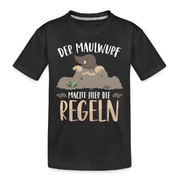Ici, c’est la taupe qui fait la loi - T-shirt bio Premium Enfant - noir - Devant