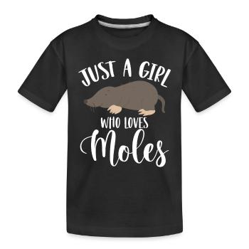 Juste une fille qui aime les grains de beauté - T-shirt bio Premium Enfant - noir - Devant