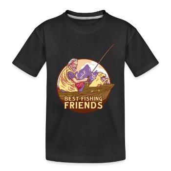 Beste Angelfreunde Beste Angelfreunde Inspiration - Kinder Premium Bio T-Shirt - Schwarz - Vorne