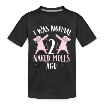 Zwei dabbende Nackte Maulwürfe - Kinder Premium Bio T-Shirt - Schwarz - Vorne