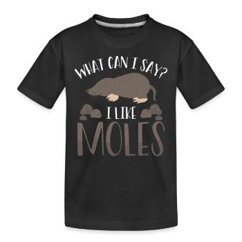 J’aime les taupes - T-shirt bio Premium Enfant - noir - Devant