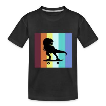 Skateboard Trex Skater Skateboard fahren - Kinder Premium Bio T-Shirt - Schwarz - Vorne