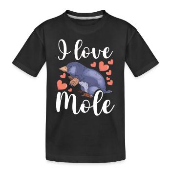 J’aime la taupe - T-shirt bio Premium Enfant - noir - Devant