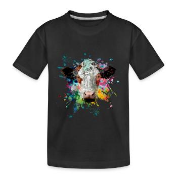 Cow Cows Cow Head Farmer Agriculture - Kids' Premium Organic T-Shirt - black - Front