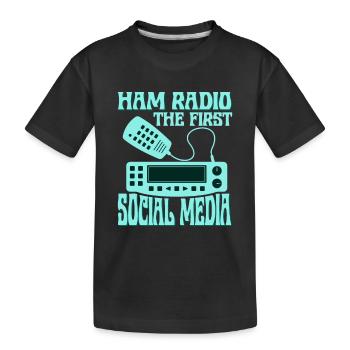 Ham Radio The First Social Media Operator Amateur - Kids' Premium Organic T-Shirt - black - Front
