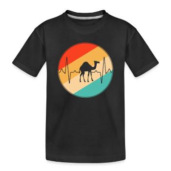 Rétro Heartbeat dromadaire - T-shirt bio Premium Enfant - noir - Devant