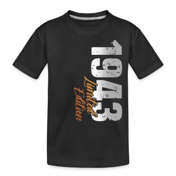 80e anniversaire 1943 Né 80 ans - T-shirt bio Premium Enfant - noir - Devant