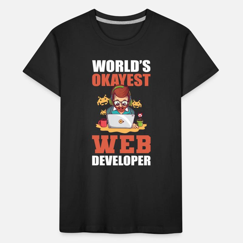 Worlds Okayest Web Developer Programmer Kinder Premium Bio T-Shirt