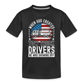 Abschleppwagen Abschleppdienst - Kinder Premium Bio T-Shirt - Schwarz - Vorne