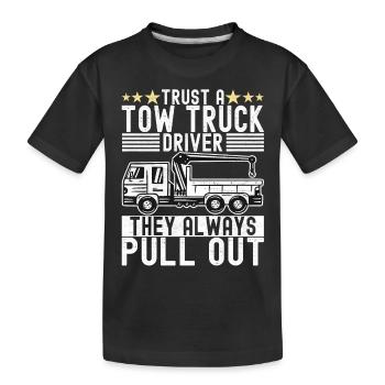 Abschleppwagen Abschleppdienst - Kinder Premium Bio T-Shirt - Schwarz - Vorne
