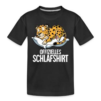 Offizielles Schlafshirt Leopard - Kinder Premium Bio T-Shirt - Schwarz - Vorne