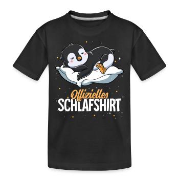 Offizielles Schlafshirt Pinguin - Kinder Premium Bio T-Shirt - Schwarz - Vorne