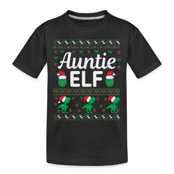 Auntie Elf Outfit - Kids' Premium Organic T-Shirt - black - Front
