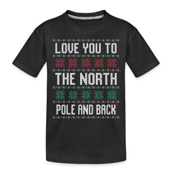 Je t’aime au pôle Nord et retour Noël - T-shirt bio Premium Enfant - noir - Devant
