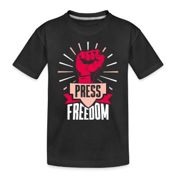 Liberté de la presse Journaliste Journalisme Droit de la presse - T-shirt bio Premium Enfant - noir - Devant