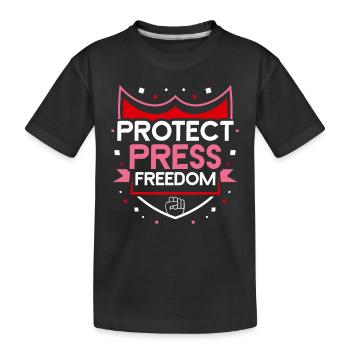 Protège la liberté de la presse Journaliste Loi sur la presse - T-shirt bio Premium Enfant - noir - Devant