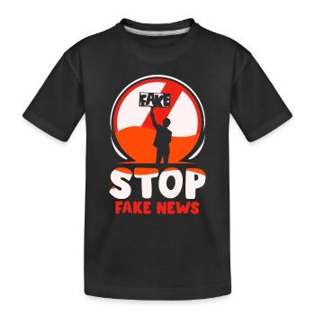 Halte aux fake news Droit de la presse Liberté de la presse - T-shirt bio Premium Enfant - noir - Devant