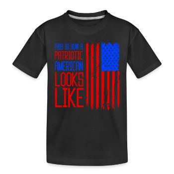 So Sieht Ein Patriotischer Amerikaner Aus USA - Kinder Premium Bio T-Shirt - Schwarz - Vorne