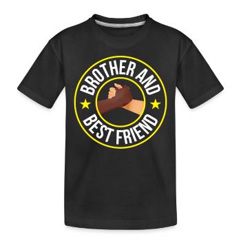 Brother and best friend Schwarz brothers team - Kids' Premium Organic T-Shirt - black - Front
