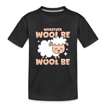 Schaf Wolle Wortwitz - Kinder Premium Bio T-Shirt - Schwarz - Vorne