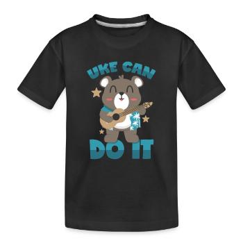 Ukulele Motivation - Kids' Premium Organic T-Shirt - black - Front