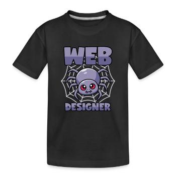 Spinne: Web Designer - Kinder Premium Bio T-Shirt - Schwarz - Vorne