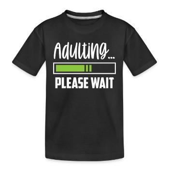 Grandir s’il vous plaît attendre la puberté anniversaire - T-shirt bio Premium Enfant - noir - Devant