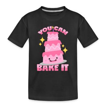 Kuchen Backen Wortwitz - Kinder Premium Bio T-Shirt - Schwarz - Vorne