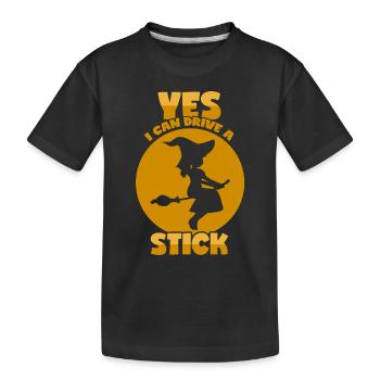 Hexe - Hexenbesen - Lustiger Spruch - Kinder Premium Bio T-Shirt - Schwarz - Vorne