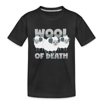 Moutons : « Mur de la mort » en laine - T-shirt bio Premium Enfant - noir - Devant