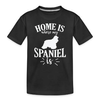 Home is where my Spaniel is Cockerspaniel Hund - Kinder Premium Bio T-Shirt - Schwarz - Vorne