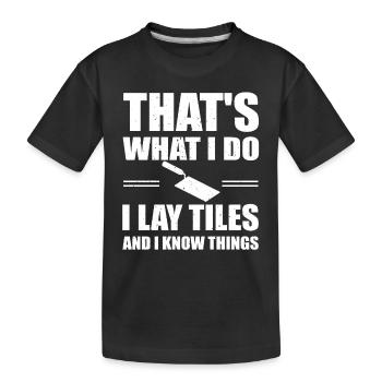 Cadeau de carreleur - T-shirt bio Premium Enfant - noir - Devant
