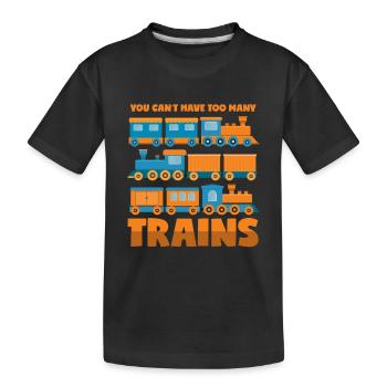 Collectionneur de trains: Trop de trains - T-shirt bio Premium Enfant - noir - Devant