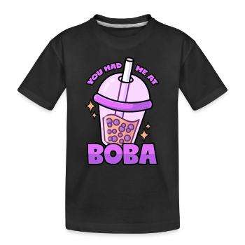 Boba: Bubble Tea - Kids' Premium Organic T-Shirt - black - Front
