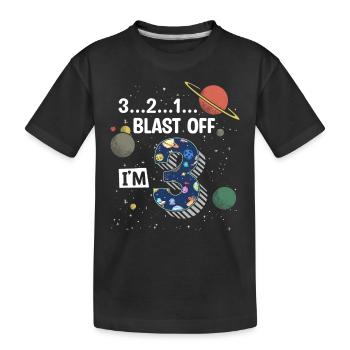 Blast Off J’ai 3 ans, 3ème anniversaire - T-shirt bio Premium Enfant - noir - Devant