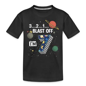 Blast Off J’ai 7 ans, 7ème anniversaire - T-shirt bio Premium Enfant - noir - Devant