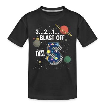 Blast Off J’ai 5 ans, 5ème anniversaire - T-shirt bio Premium Enfant - noir - Devant