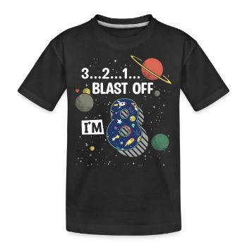 Blast Off J’ai 8 ans, 8ème anniversaire - T-shirt bio Premium Enfant - noir - Devant