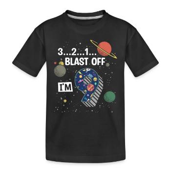 Blast Off J’ai 9 ans, 9ème anniversaire - T-shirt bio Premium Enfant - noir - Devant