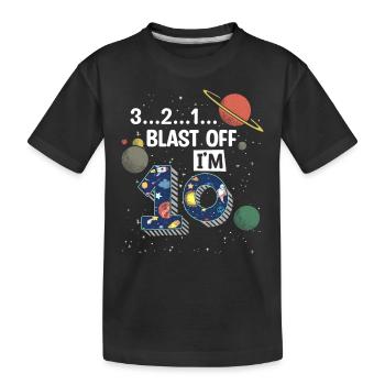 Blast Off J’ai 10 ans, 10e anniversaire - T-shirt bio Premium Enfant - noir - Devant