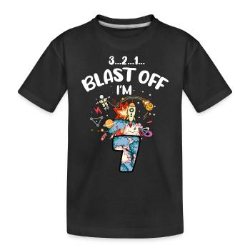 Blast Off J’ai 7 ans, 7ème anniversaire - T-shirt bio Premium Enfant - noir - Devant