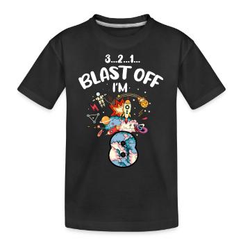 Blast Off J’ai 8 ans, 8ème anniversaire - T-shirt bio Premium Enfant - noir - Devant