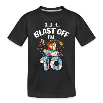 Blast Off J’ai 10 ans, 10e anniversaire - T-shirt bio Premium Enfant - noir - Devant