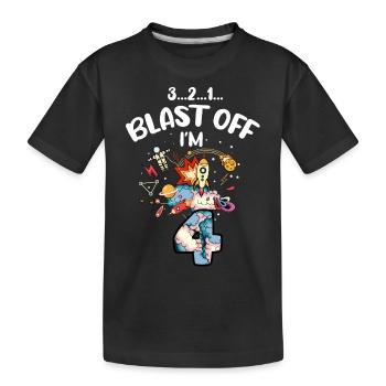 Blast Off J’ai 4 ans, 4ème anniversaire - T-shirt bio Premium Enfant - noir - Devant