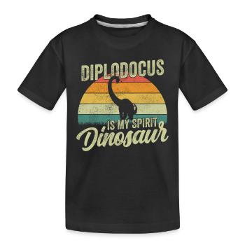Diplodocus Dinosaure Enfants Dino Cadeau - T-shirt bio Premium Enfant - noir - Devant
