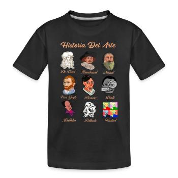 History of Art Famous Classical Painters - Kids' Premium Organic T-Shirt - black - Front