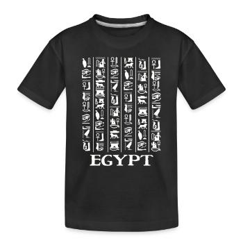 Hiéroglyphes Pyramides Egypte ancienne - T-shirt bio Premium Enfant - noir - Devant